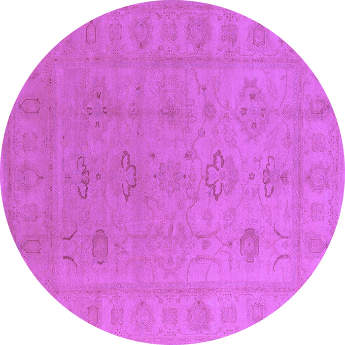 Round Machine Washable Oriental Purple Traditional Area Rugs, wshurb2946pur