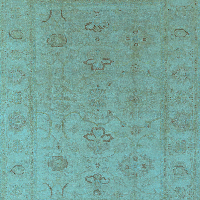 Machine Washable Oriental Light Blue Traditional Rug, wshurb2946lblu