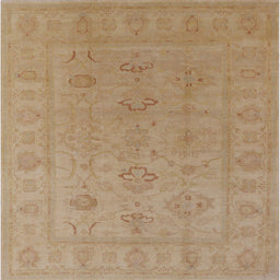 Square Mid-Century Modern Light Copper Gold Oriental Rug, urb2946