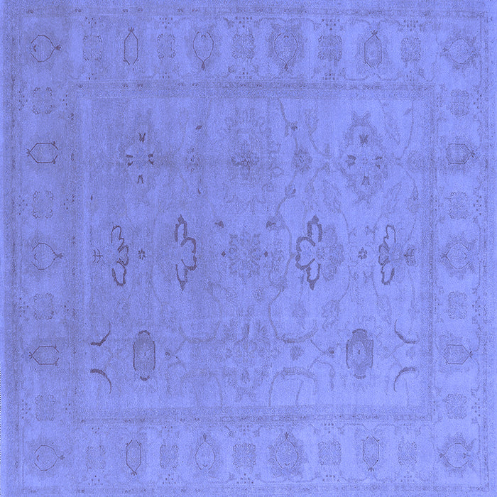 Square Machine Washable Oriental Blue Traditional Rug, wshurb2946blu