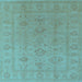 Square Oriental Light Blue Traditional Rug, urb2946lblu