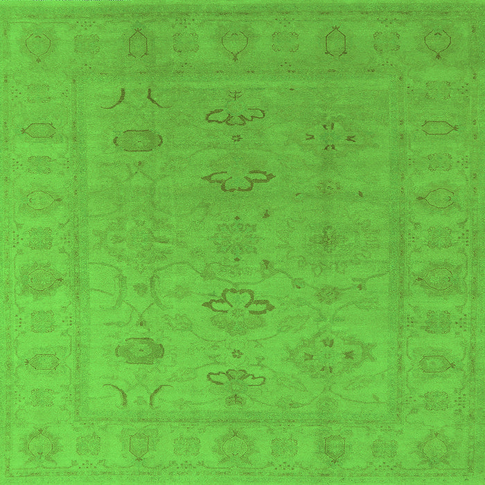 Square Oriental Green Traditional Rug, urb2946grn