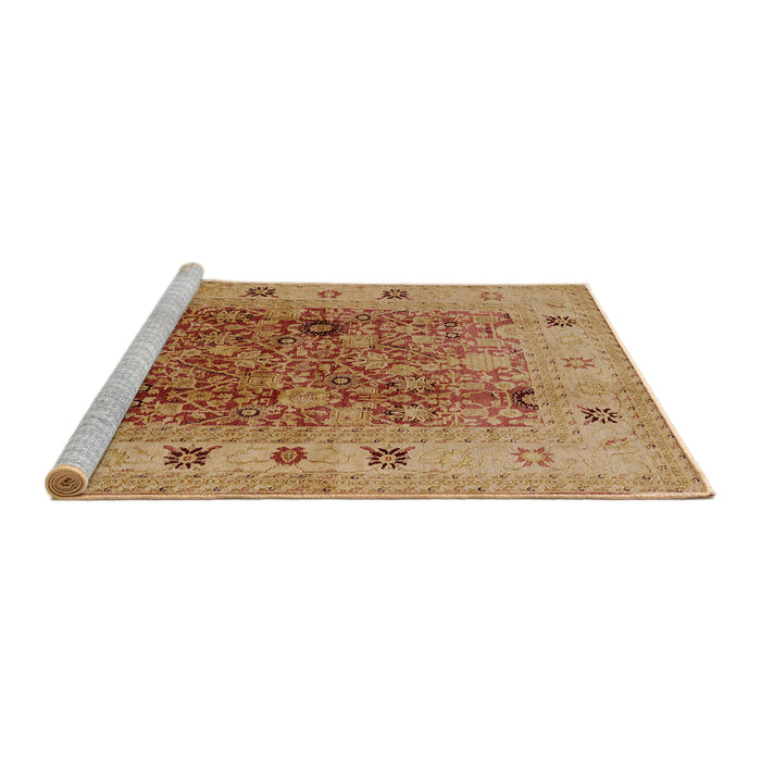 Sideview of Machine Washable Industrial Modern Mahogany Brown Rug, wshurb2947