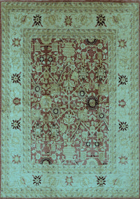 Oriental Light Blue Traditional Rug, urb2947lblu