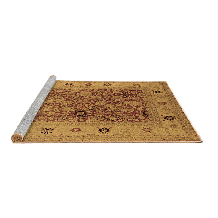 Sideview of Machine Washable Oriental Brown Traditional Rug, wshurb2947brn