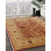 Mid-Century Modern Mahogany Brown Oriental Rug, urb2947
