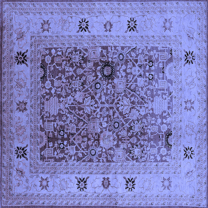 Square Oriental Blue Traditional Rug, urb2947blu
