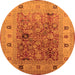 Round Oriental Orange Traditional Rug, urb2947org