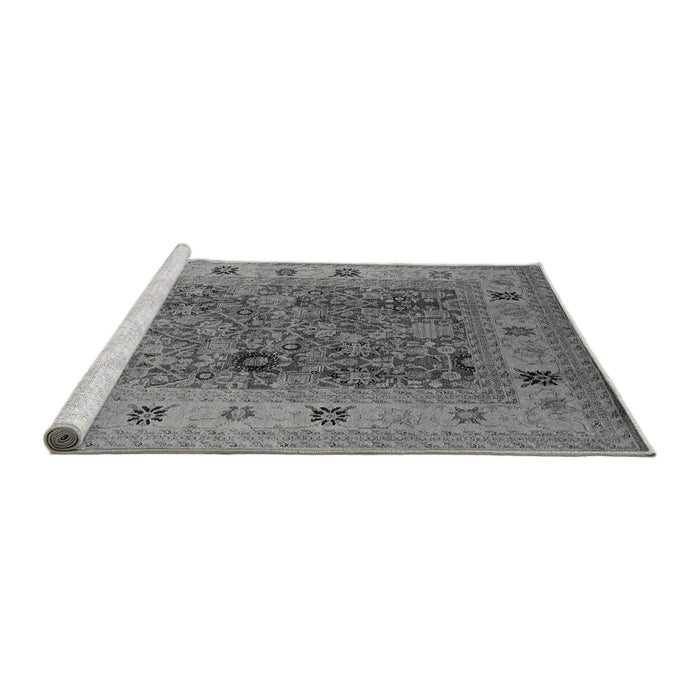 Sideview of Machine Washable Oriental Gray Traditional Rug, wshurb2947gry