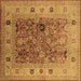 Square Oriental Brown Traditional Rug, urb2947brn