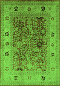 Oriental Green Traditional Rug, urb2947grn