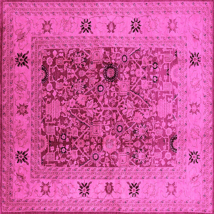 Square Oriental Pink Traditional Rug, urb2947pnk