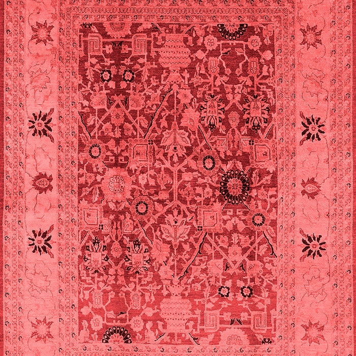 Machine Washable Oriental Red Traditional Rug, wshurb2947red