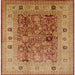 Square Mid-Century Modern Mahogany Brown Oriental Rug, urb2947