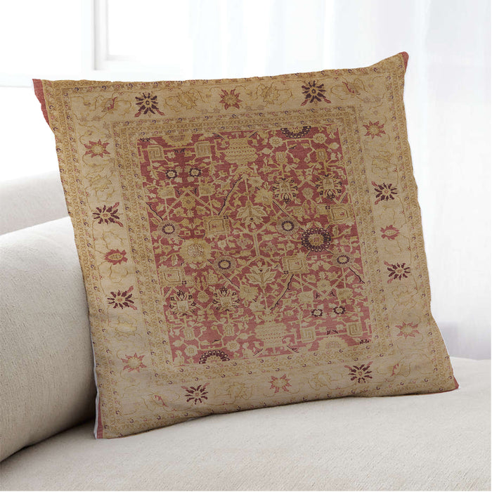 Lifestyle Image of Mid-Century Modern Urban Square Mahogany Brown Throw Pillow, 18 inch by 18 inch, pwurb2947