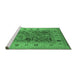 Sideview of Machine Washable Oriental Emerald Green Traditional Area Rugs, wshurb2947emgrn