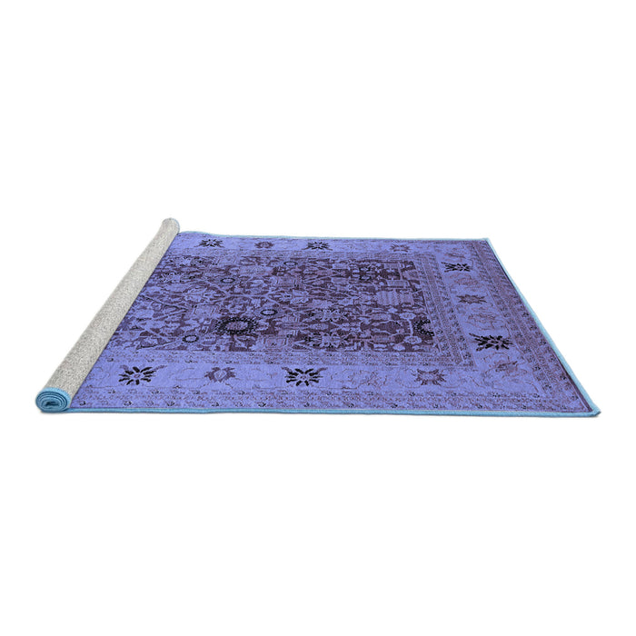Sideview of Machine Washable Oriental Blue Traditional Rug, wshurb2947blu