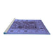 Sideview of Machine Washable Oriental Blue Traditional Rug, wshurb2947blu