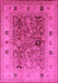 Machine Washable Oriental Pink Traditional Rug, wshurb2947pnk