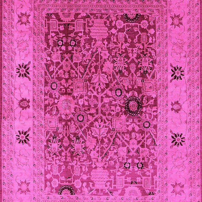 Machine Washable Oriental Pink Traditional Rug, wshurb2947pnk