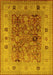 Machine Washable Oriental Yellow Traditional Rug, wshurb2947yw