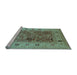 Sideview of Machine Washable Oriental Light Blue Traditional Rug, wshurb2947lblu