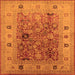Square Oriental Orange Traditional Rug, urb2947org