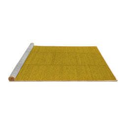 Sideview of Machine Washable Solid Yellow Modern Rug, wshurb2948yw