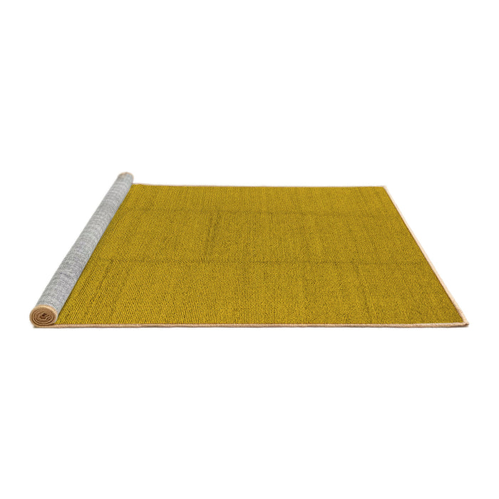 Sideview of Machine Washable Solid Yellow Modern Rug, wshurb2948yw