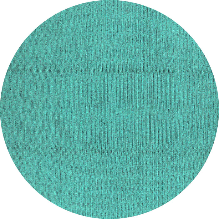 Round Solid Turquoise Modern Rug, urb2948turq