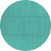 Round Solid Turquoise Modern Rug, urb2948turq