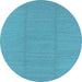 Round Machine Washable Solid Light Blue Modern Rug, wshurb2948lblu