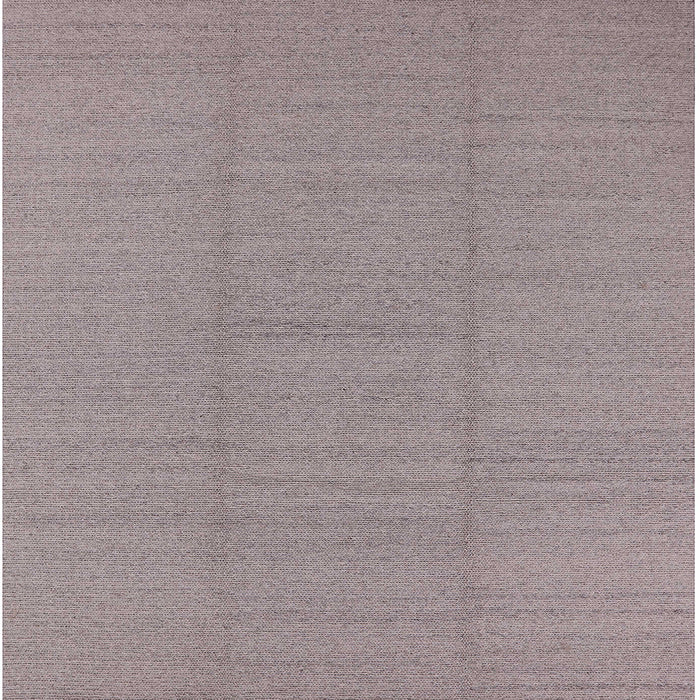 Square Mid-Century Modern Silver Pink Solid Rug, urb2948