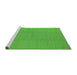 Sideview of Machine Washable Solid Green Modern Area Rugs, wshurb2948grn