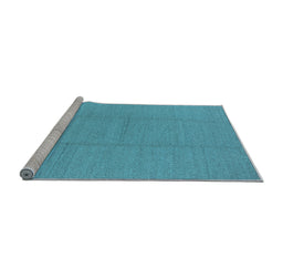 Sideview of Machine Washable Solid Light Blue Modern Rug, wshurb2948lblu