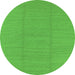 Round Machine Washable Solid Green Modern Area Rugs, wshurb2948grn