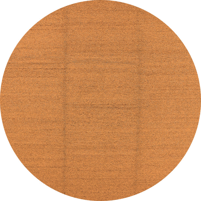 Round Machine Washable Solid Orange Modern Area Rugs, wshurb2948org