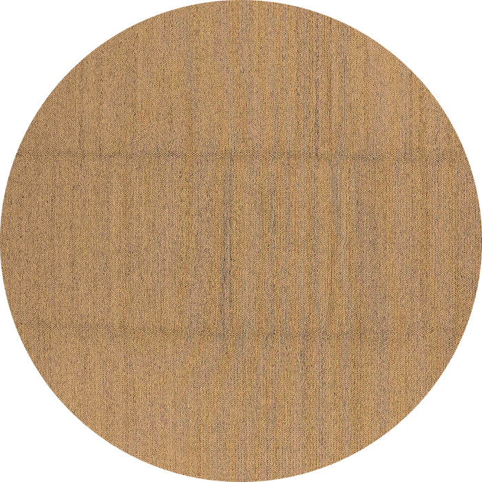 Round Machine Washable Solid Brown Modern Rug, wshurb2948brn
