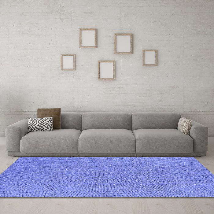Machine Washable Solid Blue Modern Rug in a Living Room, wshurb2948blu