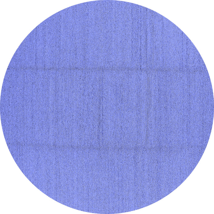 Round Machine Washable Solid Blue Modern Rug, wshurb2948blu