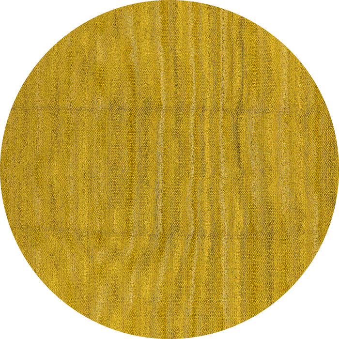 Round Solid Yellow Modern Rug, urb2948yw