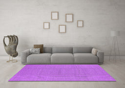 Machine Washable Solid Purple Modern Area Rugs in a Living Room, wshurb2948pur