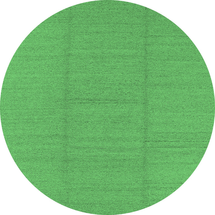 Round Machine Washable Solid Emerald Green Modern Area Rugs, wshurb2948emgrn