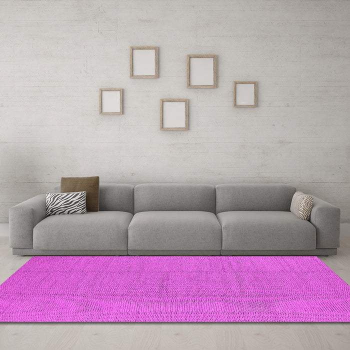 Machine Washable Solid Pink Modern Rug in a Living Room, wshurb2948pnk