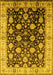 Machine Washable Oriental Yellow Traditional Rug, wshurb2949yw