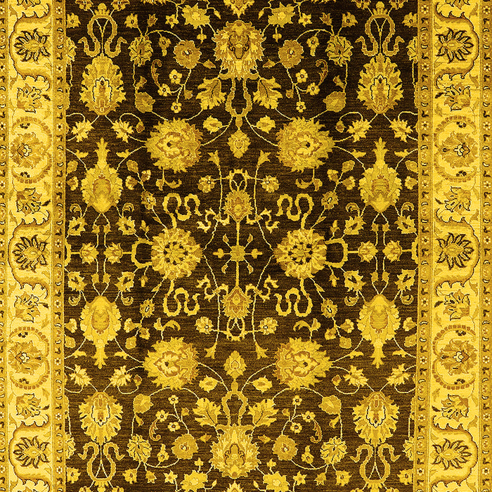Machine Washable Oriental Yellow Traditional Rug, wshurb2949yw