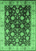 Machine Washable Oriental Emerald Green Traditional Area Rugs, wshurb2949emgrn