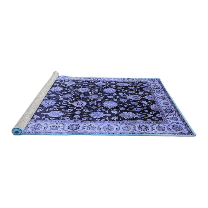 Sideview of Machine Washable Oriental Blue Traditional Rug, wshurb2949blu