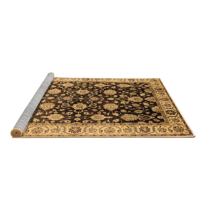 Sideview of Machine Washable Oriental Brown Traditional Rug, wshurb2949brn