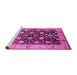 Sideview of Machine Washable Oriental Pink Traditional Rug, wshurb2949pnk